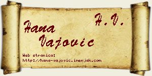 Hana Vajović vizit kartica